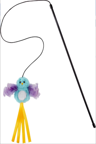 Frisco Bird with Feathers Teaser Wand cat toy