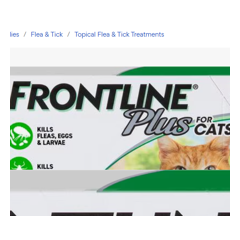 Frontline Plus Flea & Tick Treatment for Cats